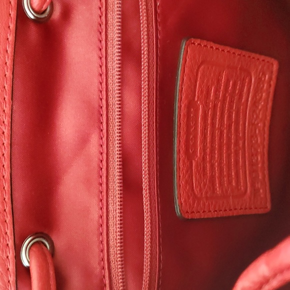 Coach Red Pebble Leather F24385 Sling Backpack